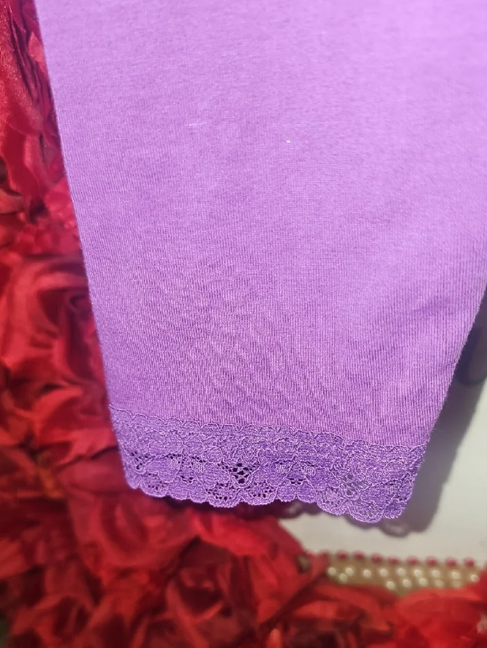 The Children's Place Purple Capri Leggings with Lace Trim Size 4T